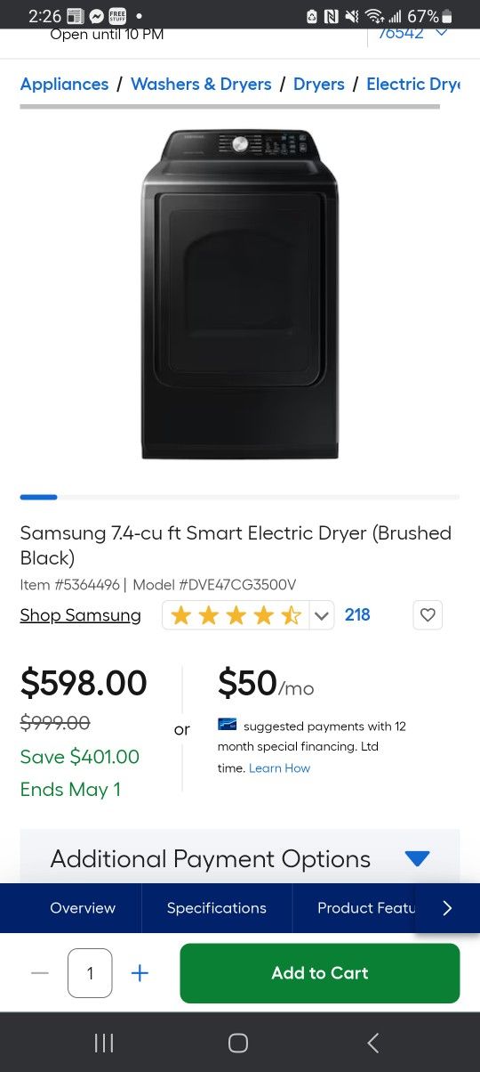 Samsung Dryer