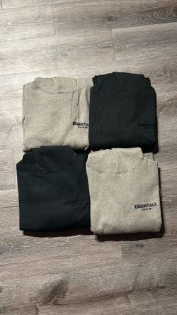 ESSENTIALS HOODIES BLACK AND GREY