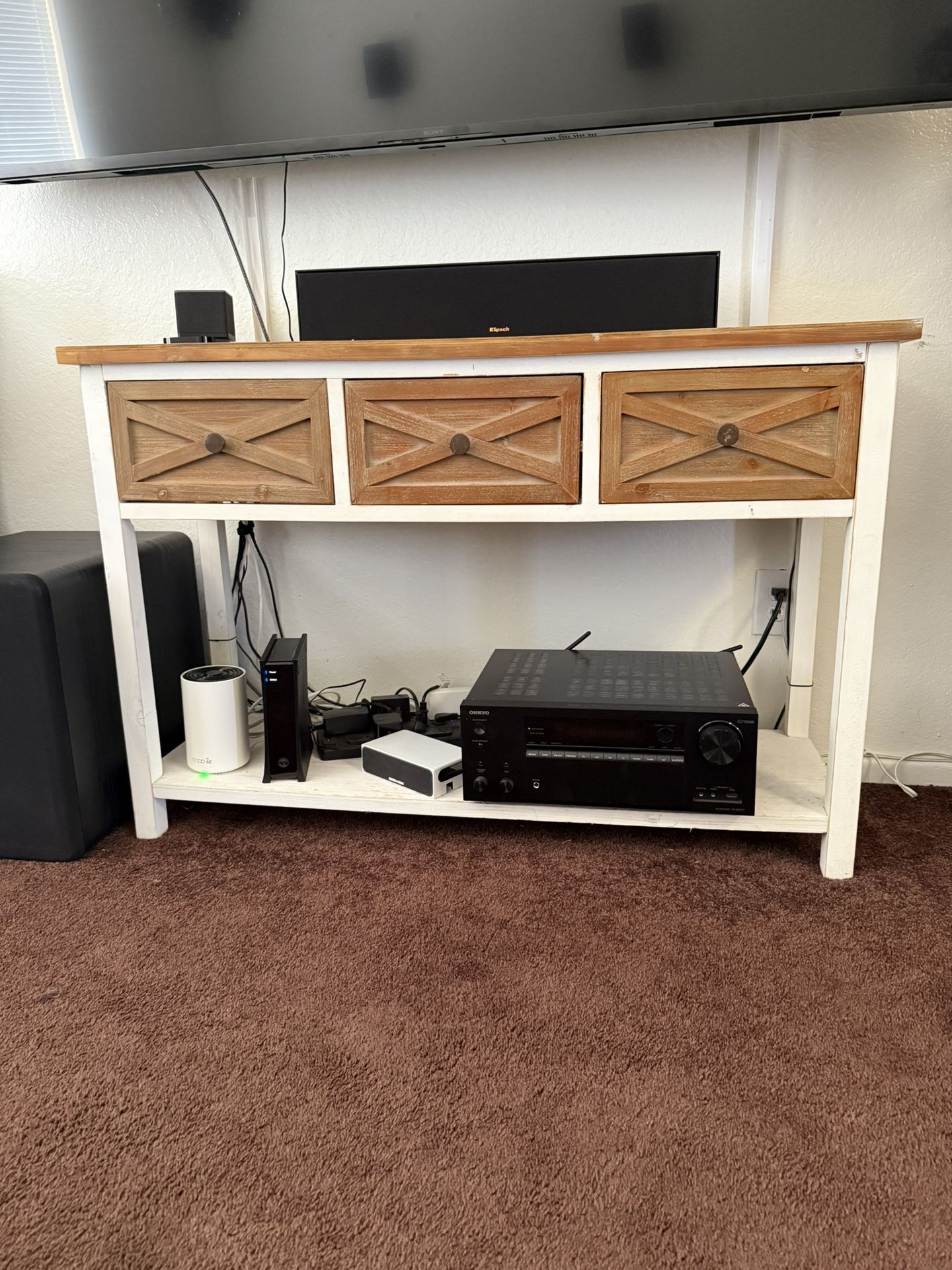 Rustic Console Table with Drawers - Like New