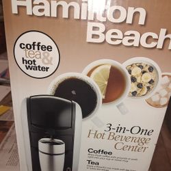 NIB, Hamilton Beach 3-In-One hot beverage Center