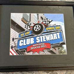 Framed Club Stewart Art Sign 
