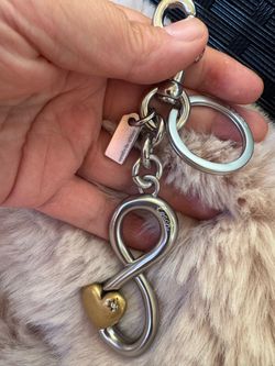 Coach Infinity Heart Charm Keychain