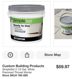 SimpleSet 3.5 Gallon Pre-Mixed Tile Mortar New