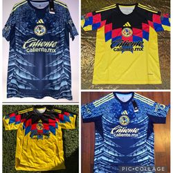 Soccer America america 🦅🦅las home and away local visitante aguilas New Jersey  2025-  2026 fan version  player version small to 4xl tricampeon futbo