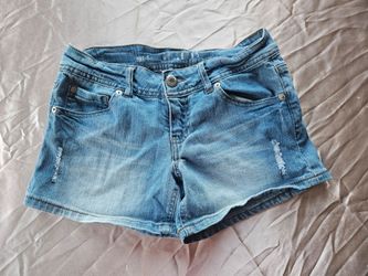 distressed blue denim shorts gap jeans