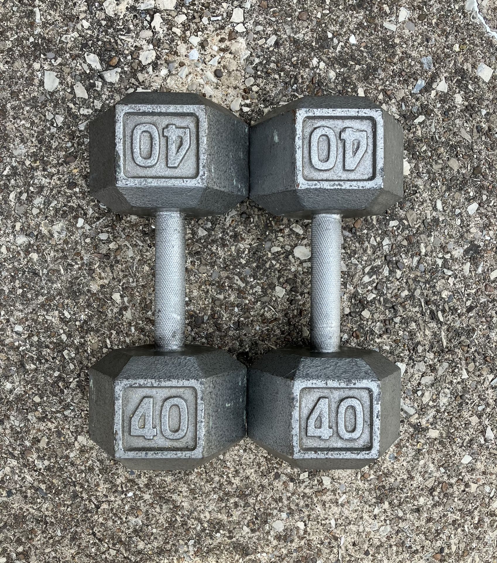 Dumbbells set 40 lb dumbbell lbs cast iron hex weights weight 40lb 40lbs pair pounds pound Metal