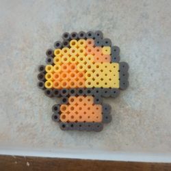 Orange Mushroom Perler Bead 