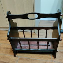 Dark Wood Magazine Rack Storage