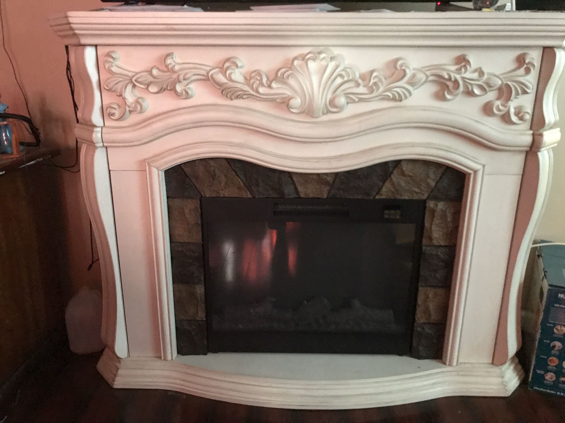 Electric Wooden Fireplace Heater With Remote Model GW-6088TBT