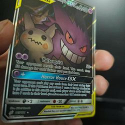 Gangar and mimikyu GX Tag Team Pokemo Card 