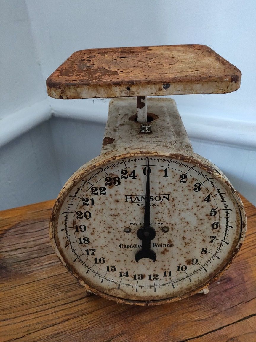 Rustic farmhouse kitchen scale