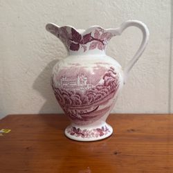 vintage English ironstone transferware pitcher