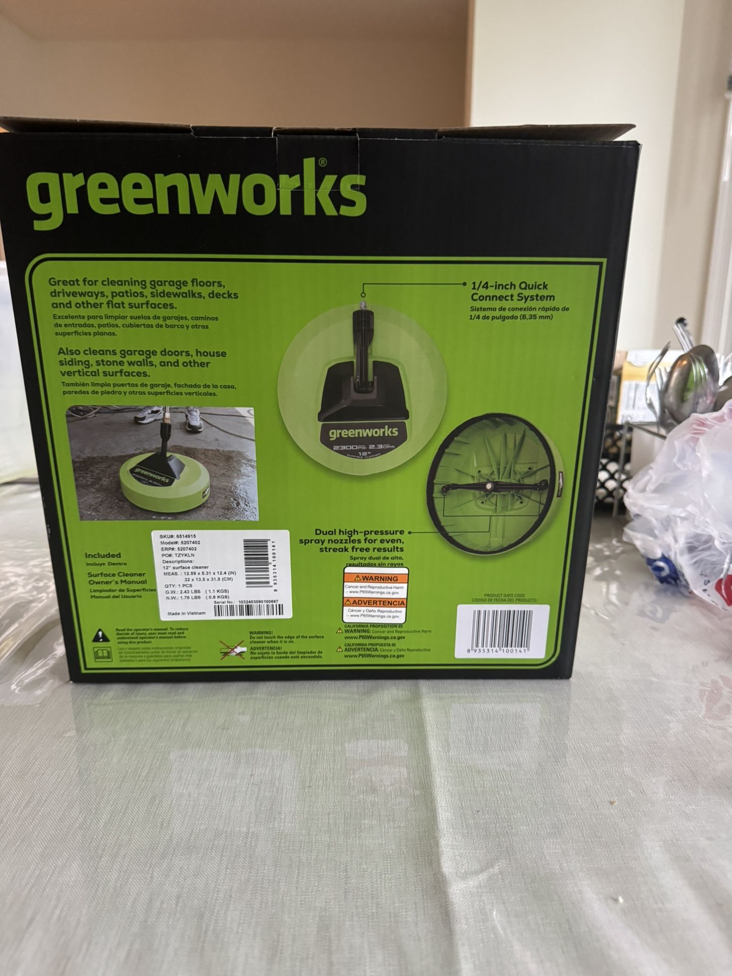 Greenworks 12” Surface Cleaner