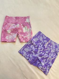 purple & pink shorts set