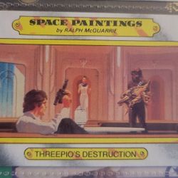 1980 Topps Star Wars Empire Strikes Back #126 Space Paintings By Ralph McQuarrie Threepio's Destruction Card