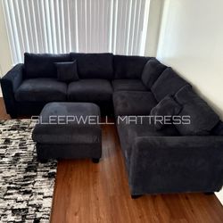 New Black Sectional 