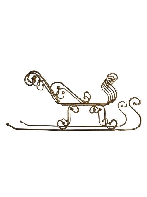 vintage 80s  brass sleigh 18" long