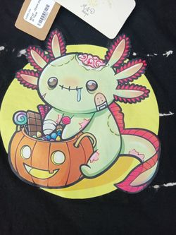 Kids Halloween Axolotl Tie-Dye Graphic Tee