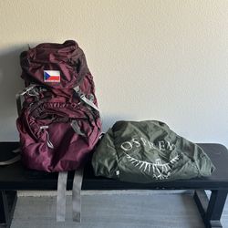 Osprey Backpacking Backpack With Protecting Cover
