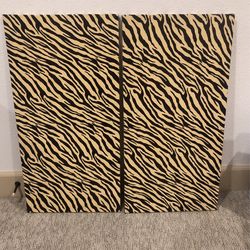 Two matching zebra print Canvases