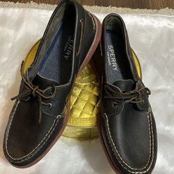 SPERRY TOP SIDER Authentic Original 2-Eye Boat Shoes Dark Leather Men’s Size 13M