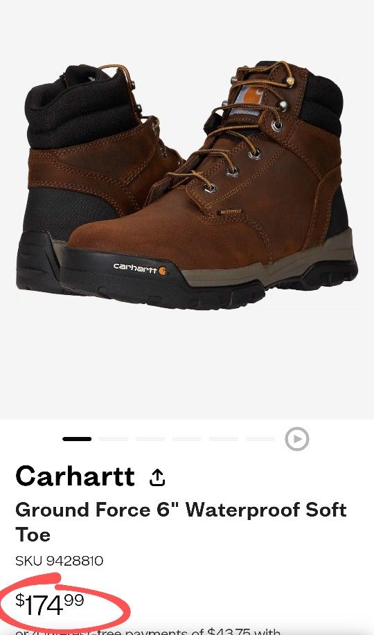 Carhartt Ground Force 6 Waterproof Soft Toe Work Boots (Bison Brown/Oil Tan) 10.5 Men