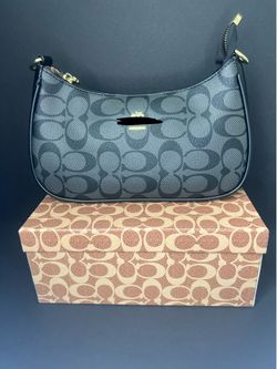 Black Signature Pattern Shoulder Bag – Coach Style