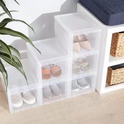 Six Small Drop-Front Shoe Box Case From The Container Store 