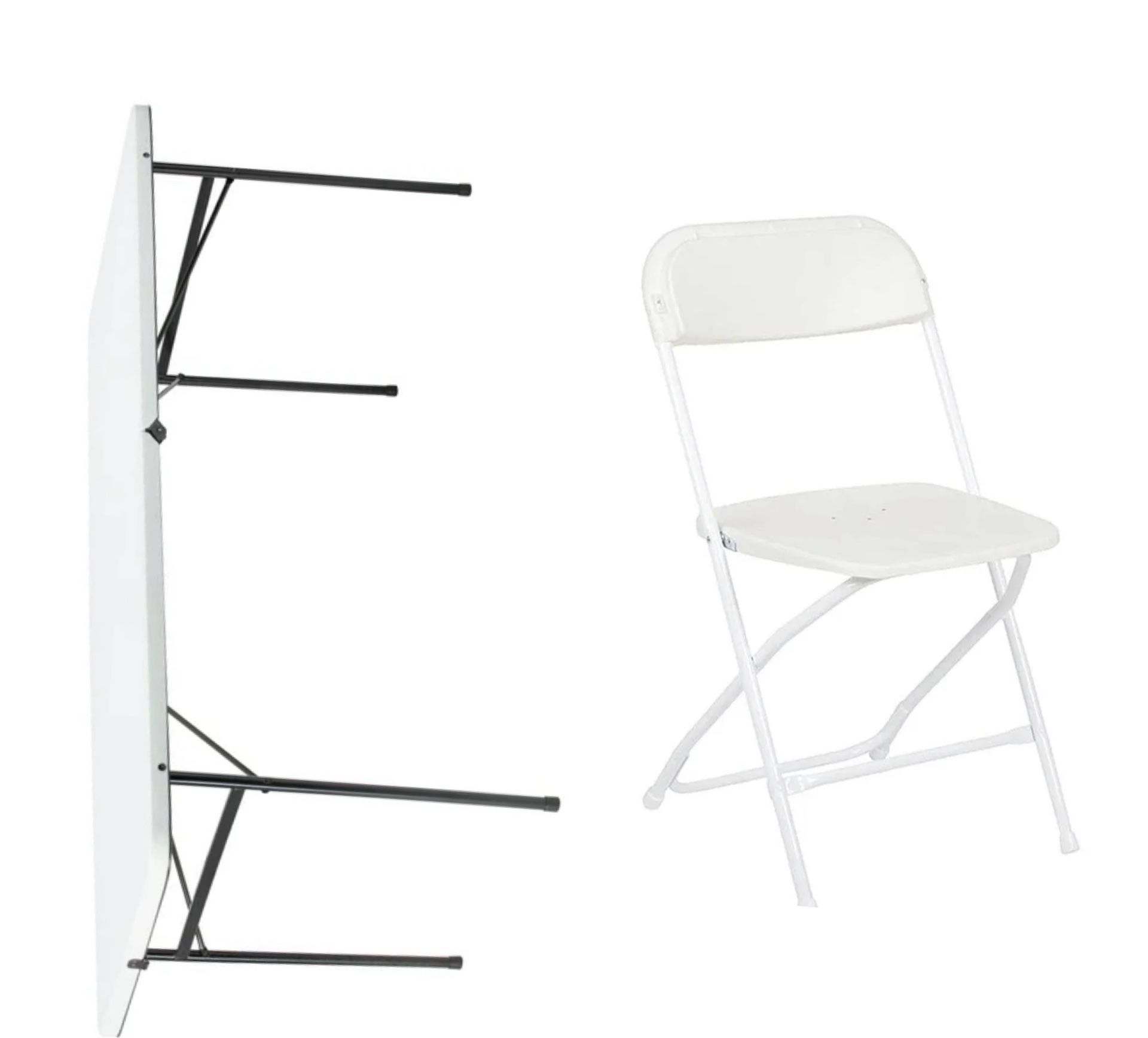 White Folding Chairs And Event Tables For Parties