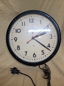 School And Navy 1950's Telecron Wall Clock