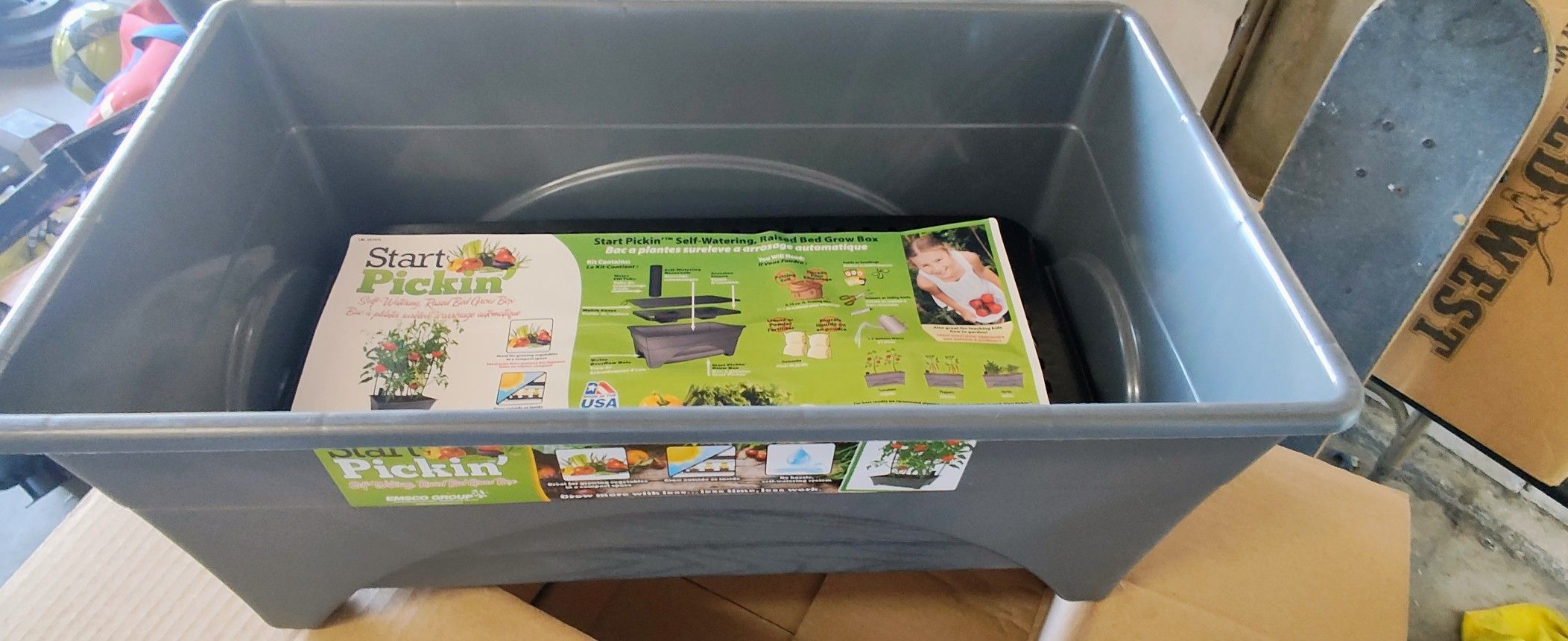 Gray Plastic Raised Garden Bed