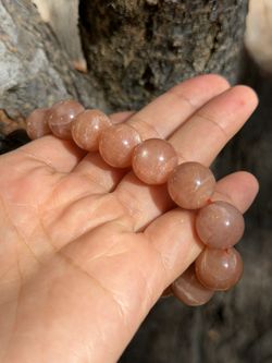 Chunky Peach Moonstone Bracelet 