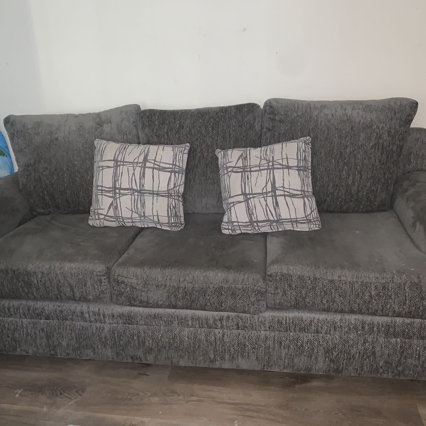 2 Piece Grey Couch Set 