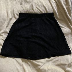 A-Line Black Skirt Juniors Small Lined Lace
