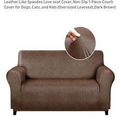 Sofa & Love Seat Cover (Brown Leather Like quality)