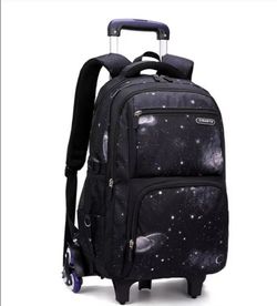 Ziranyu Rolling Backpack with Galaxy Print