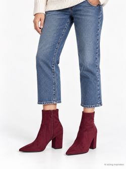 On 34th Burgundy Suede Ankle Boots