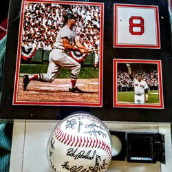 1983 Carl Yaz& A Signed Baseball Of Roger Clemens& Mo Vaughn