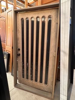 42x80 oak wood especially door arch glass