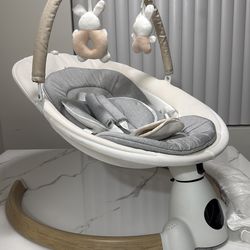 Baby Swing for Infants, Portable Electric Baby Swings with Bluetooth, 5 Swing Speed, 10 Lullabies, 5-Point Harness, Remote Control & Touch Panel - Inf