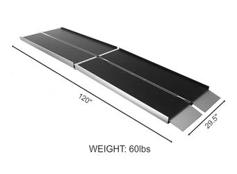 EZ-ACCESS SUITCASE 10 Ft TRIFOLD Portable Aluminum Folding Ramp with Slip-Resistant Applied Surface and Self-Adjusting Bottom Transitions Plates