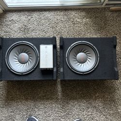 2 10 Inch Subwoofers And Sound Stream Amp For Sale