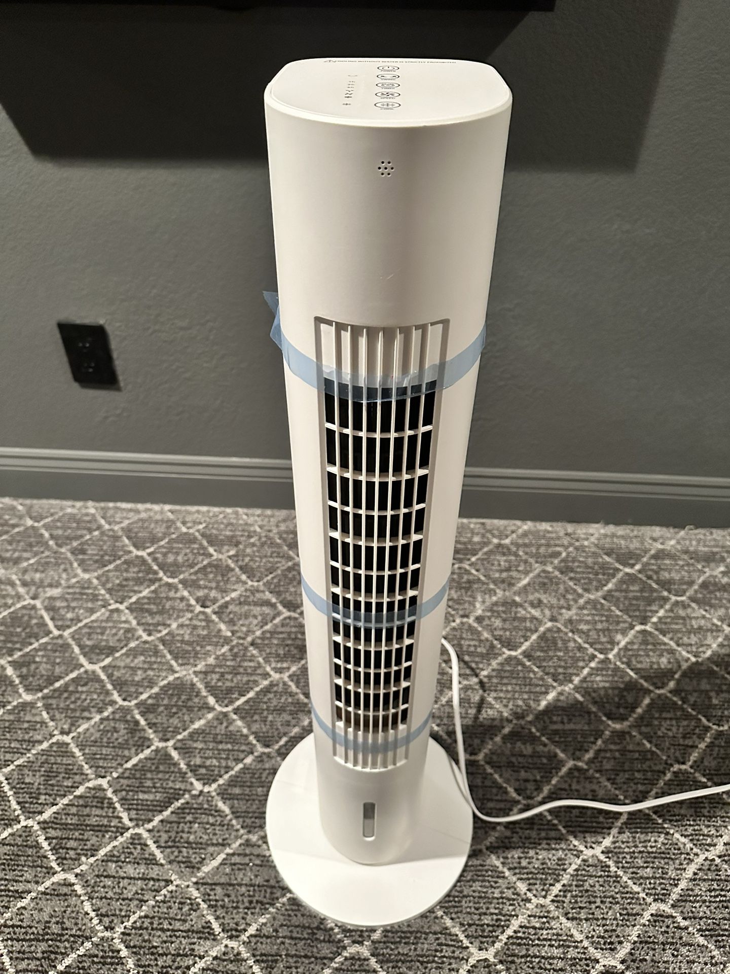 Evaporative Air Cooler, Oscillating Tower Fan, swamp cooler with ice packs