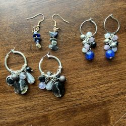 Three Pair Of Earrings. 