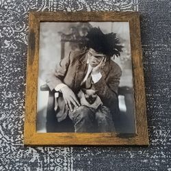 Framed Basquiat Print with Cat 8.5" x 11"