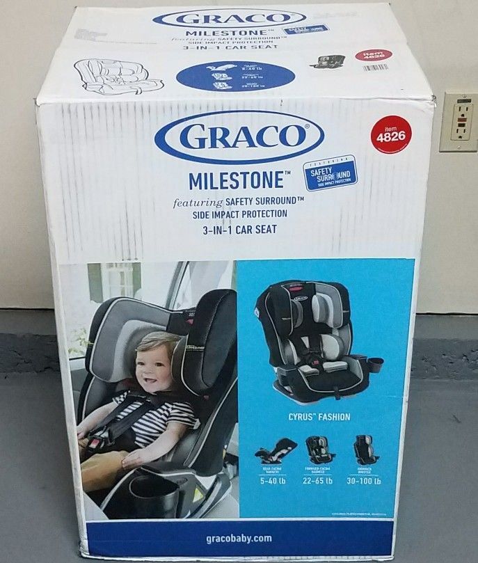 Graco Item 4826 Milestone Safety Surround Side Impact Protection 3-in-1 Car Seat Cyrus Fusion