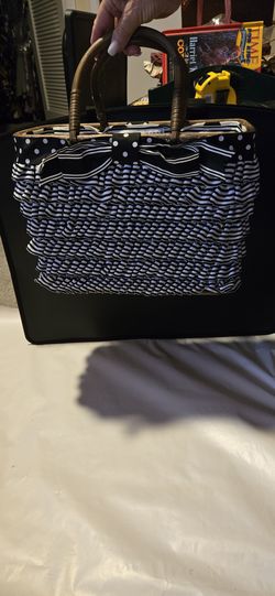 Gretchen Scott Ribbon covered wicker Purse/Tote