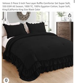 5 Inch Two Layer Ruffle Comforter, King/California King