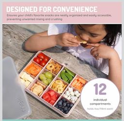 melii Snackle Box |12-Compartment Snack Container with Removable Dividers, BPA-Free Food Storage for Travel, School & On-the-Go Snacks, Kids & Family
