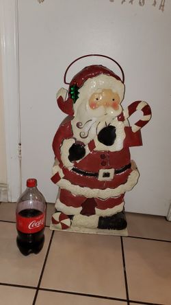 Large Christmas Metal Santa  Luminary!